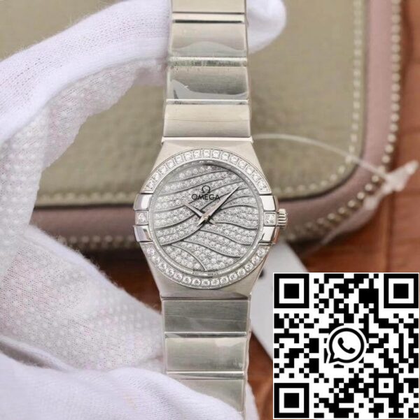 Omega Constellation Quartz Senhoras 27mm mostrador de diamante TW Factory 1 1 Melhor Edição Swiss Eta Quartz 1376 US Réplica Relógio 1542 Omega Constellation Quartz Senhoras 27mm mostrador de diamante TW Factory 1:1 Melhor Edição Swiss Eta Quartz 1376