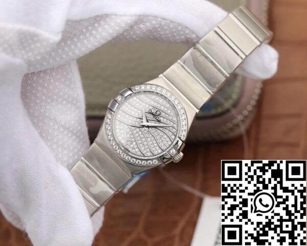 Omega Constellation Quartz Senhoras 27mm mostrador de diamante TW Factory 1 1 Melhor Edição Swiss Eta Quartz 1376 US Réplica Relógio 691 Omega Constellation Quartz Senhoras 27mm mostrador de diamante TW Factory 1:1 Melhor Edição Swiss Eta Quartz 1376