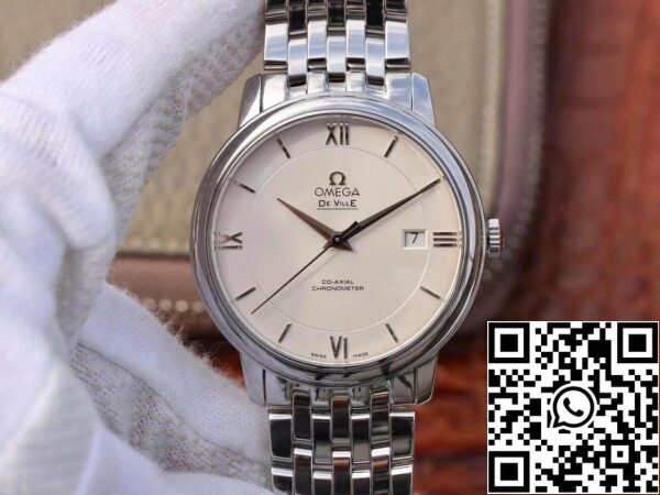 Omega De Ville Prestige 424 10 40 20 02 003 MKS Factory Mechanical Watches 1 1 Best Edition Swiss ETA9015 White Dial US Replica Watch 2958 Omega De Ville Prestige 424.10.40.20.02.003 MKS Factory Mechanical Watches 1:1 Best Edition Swiss ETA9015 White Dial