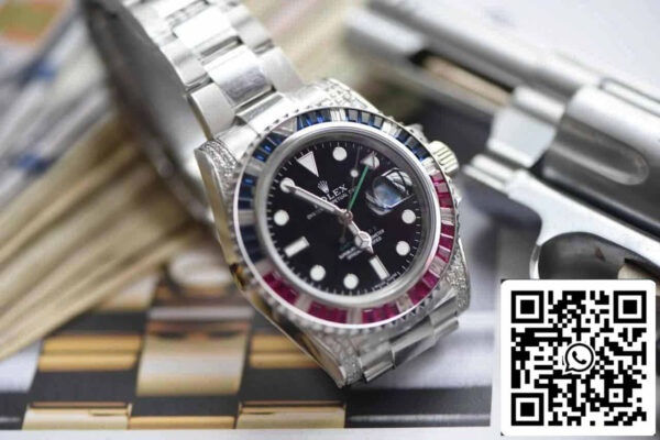 WhatsAppImage2024 08 03at18.04.30 3 Rolex GMT Master II 116759 SAru-78209 1:1 Best Edition ROF Factory Musta Dial Sveitsin ETA2836