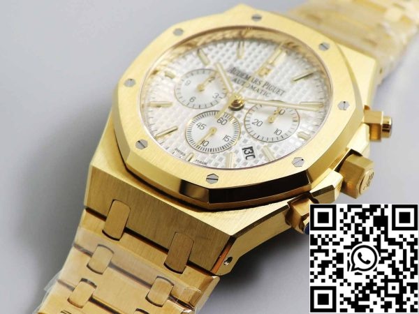 a1569132740065 2126 Audemars Piguet Royal Oak 26331 1:1 Best Edition OM Factory Biała tarcza Żółte złoto Stal nierdzewna