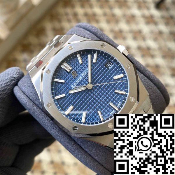 a1664555616252 8486 Audemars Piguet Royal Oak 15500ST.OO.1220ST.01 APS Factory V2 Mostrador azul e branco