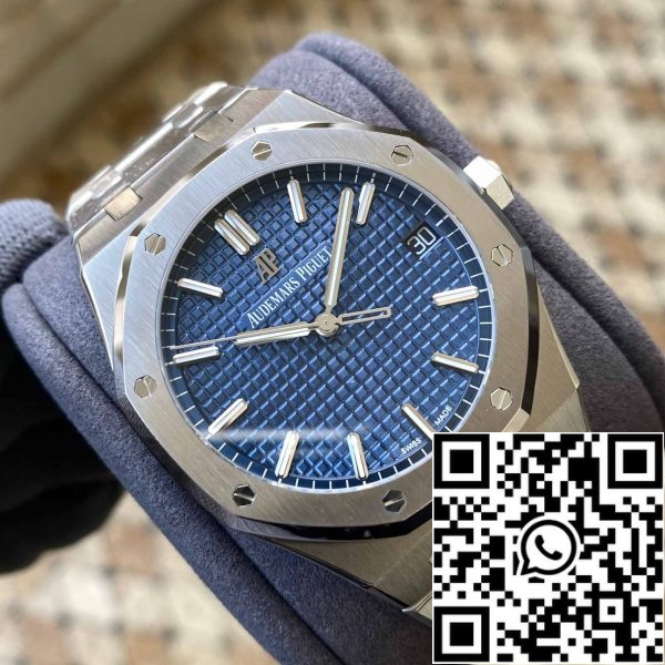 a166455555616825 4288 Audemars Piguet Royal Oak 15500ST.OO.1220ST.01 APS Factory V2 kék számlap és fehér