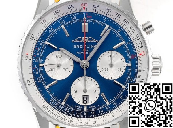 a1689250499740 4838 Breitling Navitimer B01 Cronógrafo AB0137211C1A1 41mm 1:1 Mejor Edición BLS Fábrica Correa de cuero