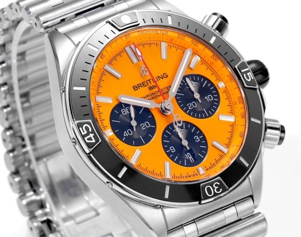 a1697114609745 7241 Breitling Super Chronomat B01 AB01364A1I1S1 44mm BLS Factory 1:1 Best Edition Orange Dial