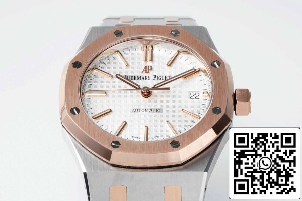 a1700155991149 2610 Audemars Piguet Royal Oak 15450SR.OO.1256SR.01 APS Factory 1:1 Best Edition V3 Cadran alb Aur roz și oțel