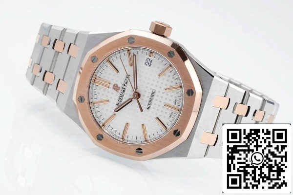 a1700155991151 2402 Audemars Piguet Royal Oak 15450SR.OO.1256SR.01 APS Factory 1:1 Best Edition V3 Cadran Blanc Or Rose et Acier