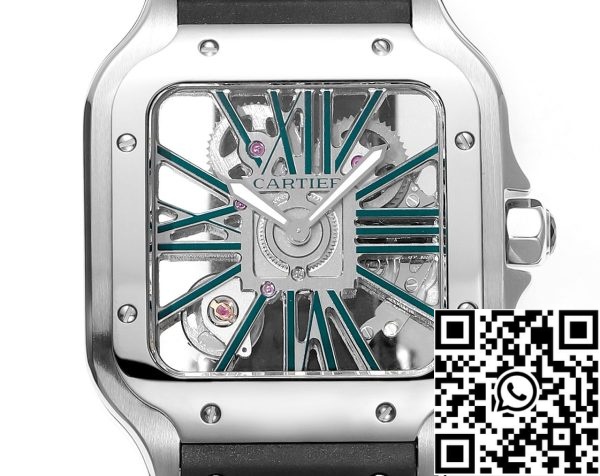 a1714932605941 5246 Cartier santos Skeleton 40mm THB Factory 1:1 Best Edition Hvid kasse og sort rem