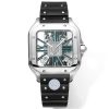 a1714932606076 0167 Cartier santos Skeleton 40mm THB Factory 1:1 Best Edition White Case and Black Strap