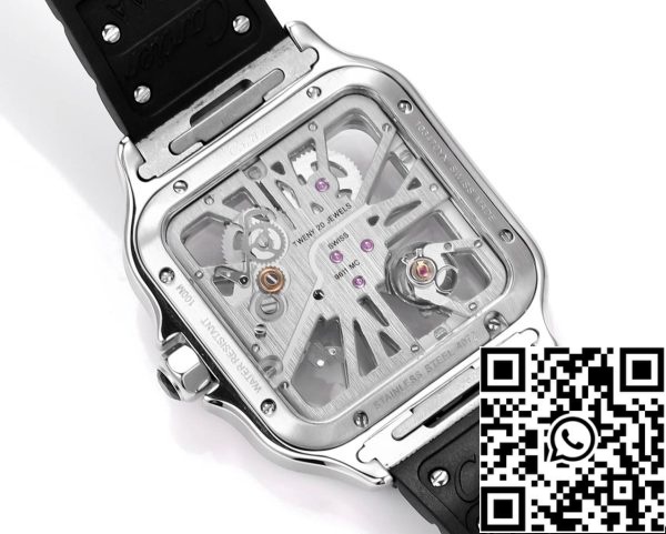 a1714932606704 2602 Cartier santos Skeleton 40mm THB Factory 1:1 Best Edition Weißes Gehäuse und schwarzes Armband