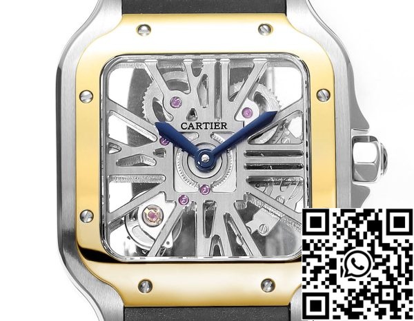 a171493232679502 0587 Cartier Santos Skeleton 40mm THB Factory 1:1 Best Edition Gold Kehys ja valkoinen asia