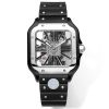 a1714932679524 0258 Cartier santos Skeleton 40mm THB Factory 1:1 Best Edition Hvid ramme og sort kasse