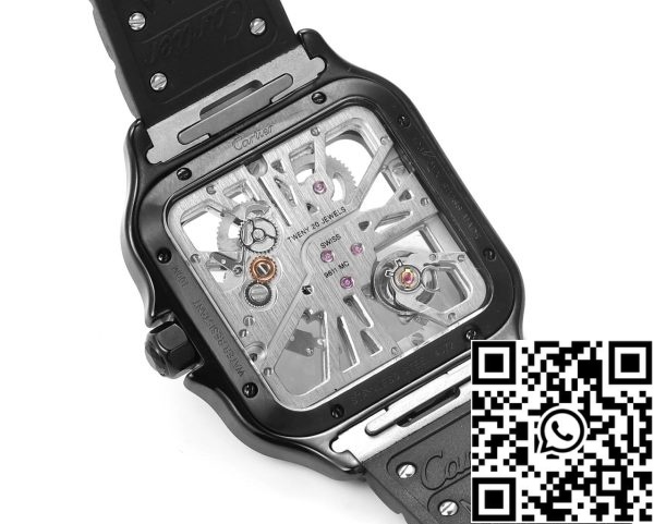 a1714932704984 4420 Cartier santos Skeleton 40mm WHSA0009 THB Factory 1:1 Best Edition Luneta albă