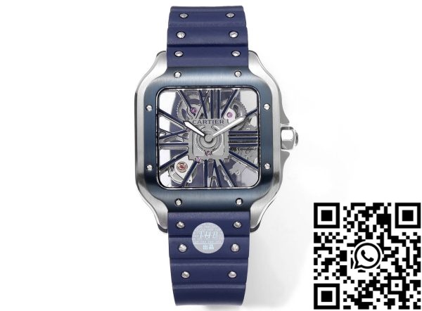 a1714932720455 1153 Cartier santos Skeleton 40mm WHSA0026 THB Factory 1:1 Best Edition Blue bezel