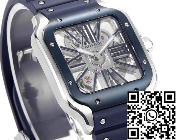 a1714932720473 3137 Cartier santos Skeleton 40mm WHSA0026 THB Factory 1:1 Best Edition Blue bezel