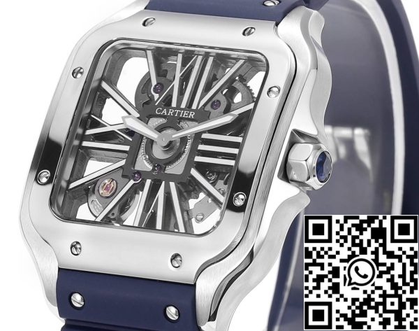 a1714932720477 2448 Cartier santos Skeleton 40mm W2020018 THB Factory 1:1 Best Edition Белый ободок