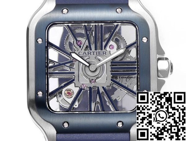 a1714932720480 7587 Cartier santos Skeleton 40mm WHSA0026 THB Factory 1:1 Best Edition Blue bezel