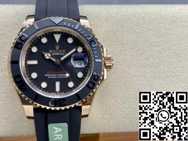 b689f82d194ff3d Rolex Yacht-Master 40 μαύρο καντράν ροζ χρυσό M126655-0002 1:1 Best Edition AR Factory Counterweight Version