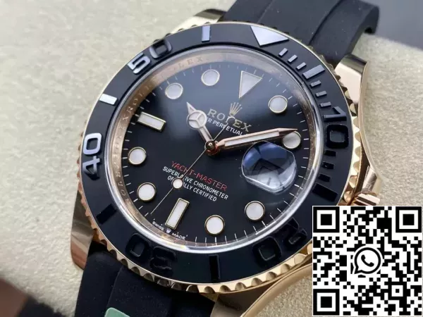 b990b0c1fca1eaa Rolex Yacht-Master 40 μαύρο καντράν ροζ χρυσό M126655-0002 1:1 Best Edition AR Factory Counterweight Version