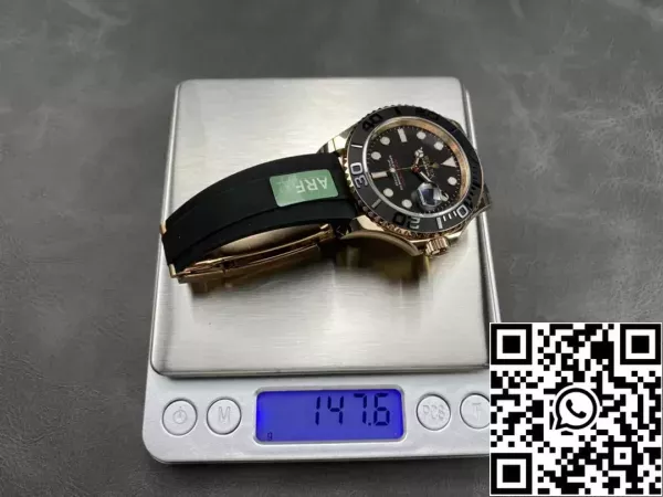 eab1edab2dfd7c2 Rolex Yacht-Master 40 Quadrante Nero Oro Rosa M126655-0002 1:1 Migliore Edizione AR Versione Contrappeso di Fabbrica