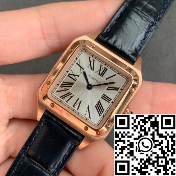 i1588063695 2762 2 Cartier Santos-Dumont WGSA0022 1:1 Best Edition F1 Factory Silver Dial Musta hihna