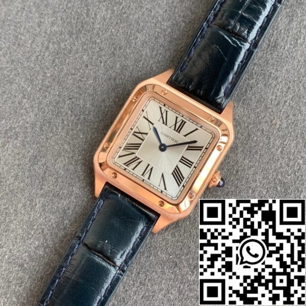 i1588063695 5695 8 Cartier Santos-Dumont WGSA0022 1:1 Best Edition F1 Factory ezüst számlap fekete szíjjal