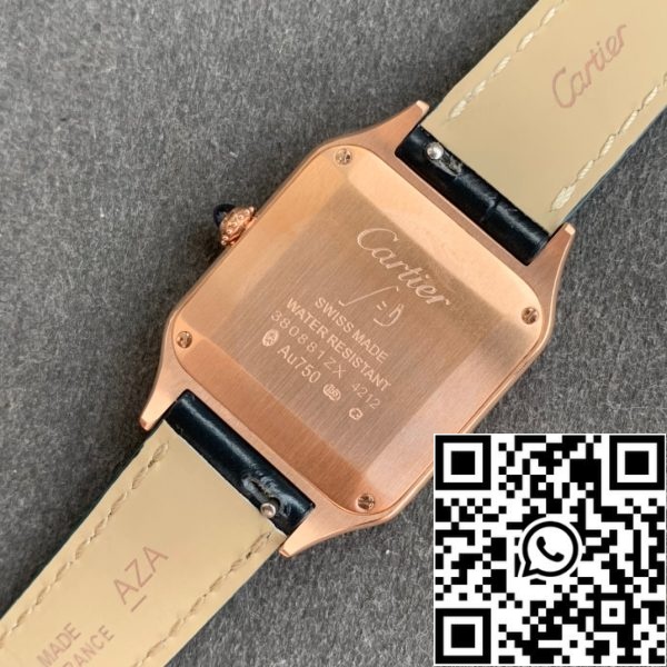 i1588063695 7025 7 Cartier Santos-Dumont WGSA0022 1:1 Най-добро издание F1 Фабрика Сребърен циферблат Черна каишка