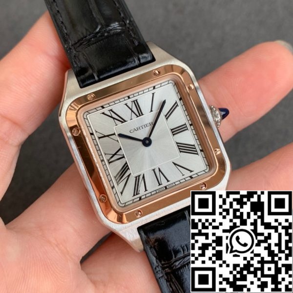 i1588063716 6370 1 Cartier Santos-Dumont WGSA0022 1:1 Best Edition F1 Factory Silver Case Black Strap