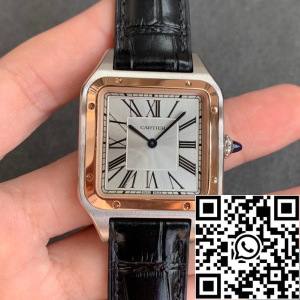 811 0 Cartier Santos-Dumont WGSA0022 1:1 Best Edition F1 Factory Silver Case Black Strap