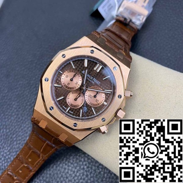 i1589175900 4013 7 Audemars Piguet Royal Oak 26331 1:1 Best Edition OM Factory Brun läderrem Roséguld