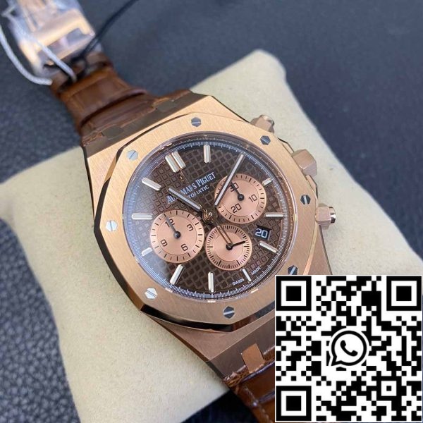 i1589175900 9262 1 Audemars Piguet Royal Oak 26331 1:1 Best Edition OM Factory Correa de piel marrón Oro rosa