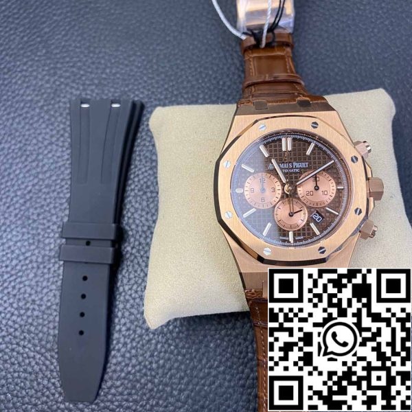 i1589175900 9720 0 Audemars Piguet Royal Oak 26331 1:1 Best Edition OM Factory Brun läderrem Roséguld