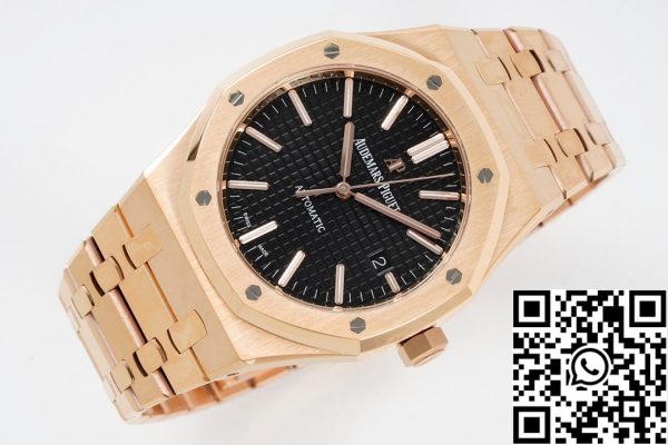 i1657198860 7312 3 03411e05 480f 46d5 9f68 594f9a93c529 Audemars Piguet Royal Oak 15400ST 1:1 Best Edition ZF Factory fekete számlap rózsaarany