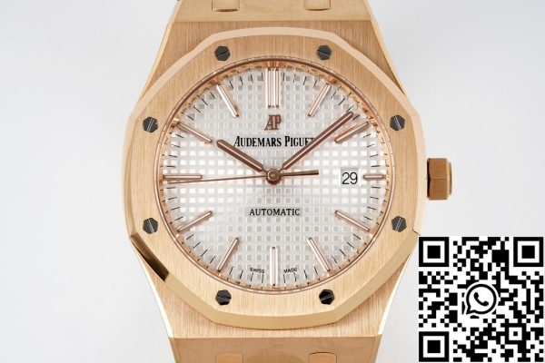 i1657198930 6157 1 Audemars Piguet Royal Oak 15400ST 1:1 Best Edition ZF Factory Weißes Zifferblatt Rose Gold