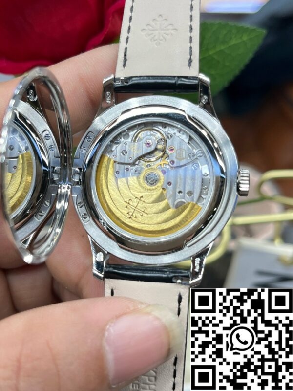 i1709302477 190 6 Patek Philippe Calatrava 5227G White Dial 1: 1 Най-доброто издание 3K Factory Черна кожена каишка