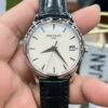 i1709302477 2035 0 Patek Philippe Calatrava 5227G Quadrante bianco 1:1 Migliore edizione 3K Fabbrica Cinturino in pelle nera