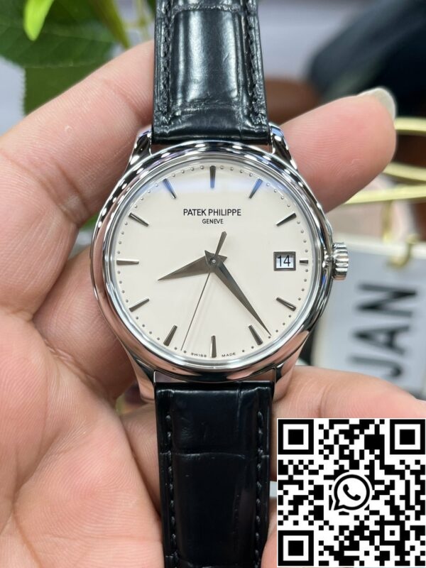 i1709302477 2035 0 eaa33d1f 54af 40e3 bb49 ce6c1c711d09 Patek Philippe Calatrava 5227G White Dial 1:1 Best Edition 3K Factory Black Leather Strap