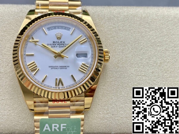 i1711828828 6525 7 Rolex Day Date 40 M228238-0042 fehér számlap 1:1 Best Edition AR gyári 3255-ös szerkezetű Rolex Day Date 40 M228238-0042 fehér számlap 1:1 Best Edition AR gyári 3255-ös szerkezet