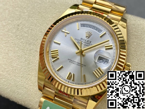 i1711829008 9044 5 Rolex Day Date 40 M228238-0002 Ασημί καντράν 1:1 Best Edition AR Factory 3255 Movement