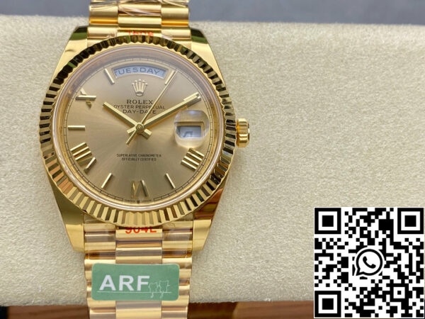 i1711829223 1351 2 Rolex Day Date 40 M228238-0006 Mostrador amarelo 1:1 Best Edition AR Factory 3255 Movimento