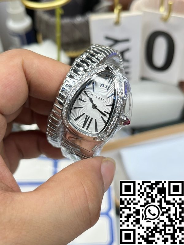 i1714832695 3959 1 BVLGARI 101816 Serpenti Tubogas Silver Diamond 1:1 Best Edition BV Factory