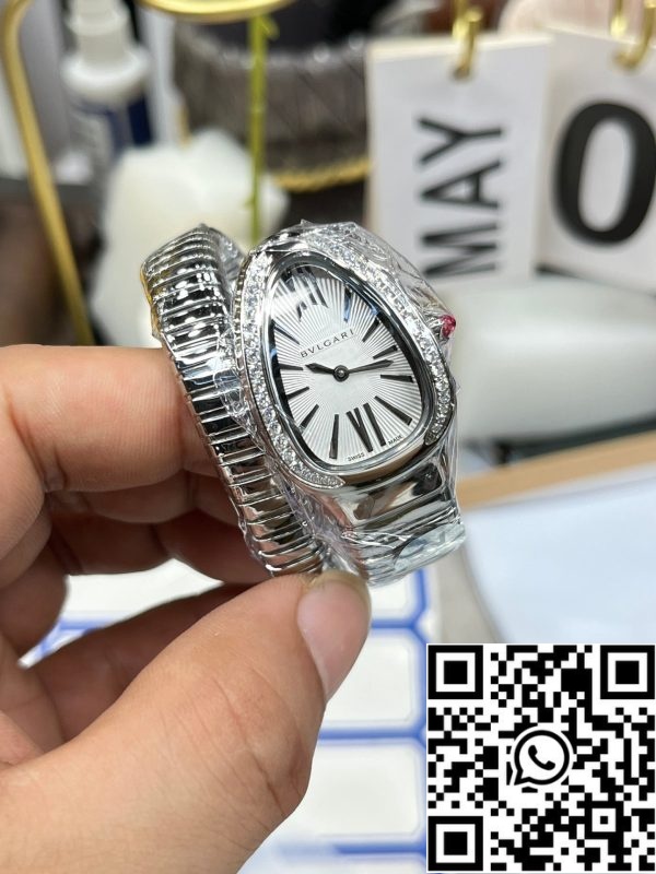 i1714832695 4349 2 BVLGARI 101816 Serpenti Tubogas Silver Diamond 1:1 Best Edition BV Factory