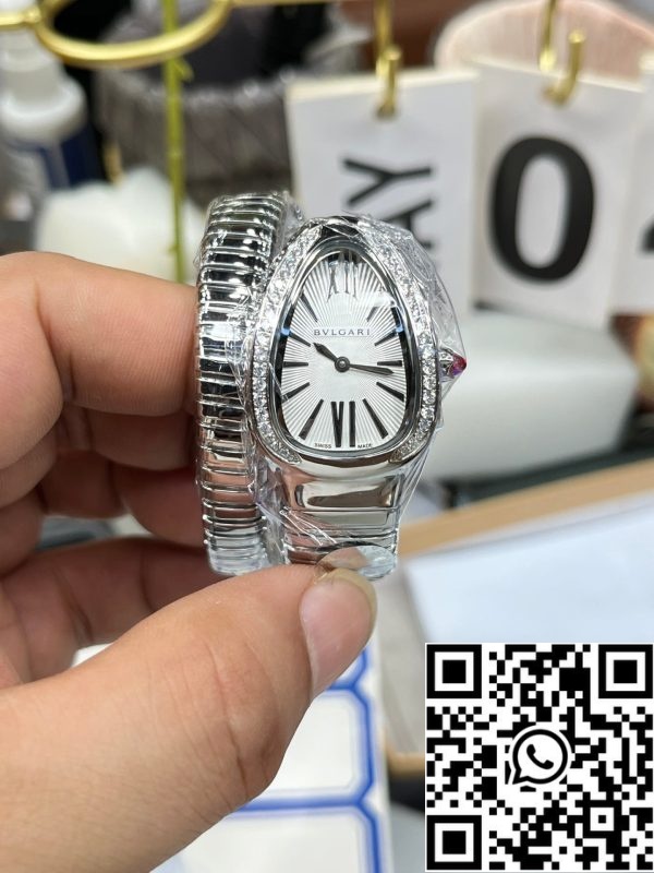 i1714832695 6063 0 BVLGARI 101816 Serpenti Tubogas Silver Diamond 1:1 Best Edition BV Factory