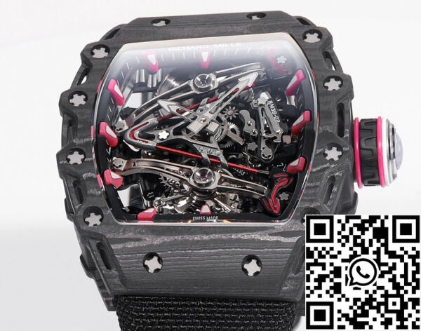 i1715075506 1522 5 Richard Mille Bubba Watson Tourbillon RM38-02 1:1 Best Edition Musta Carbon tapauksessa Velcro kangas hihna