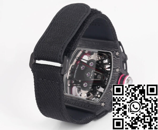 i1715075506 3476 8 Richard Mille Bubba Watson Tourbillon RM38-02 1:1 Najboljša izdaja Črno karbonsko ohišje Velcro trak iz tkanine