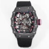 i1715075506 8309 7 Richard Mille Bubba Watson Tourbillon RM38-02 1:1 Best Edition Fekete szénszálas tok, tépőzáras szövet szíj