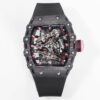 i1715075811 7303 8 Richard Mille Bubba Watson Tourbillon RM38-02 1:1 Best Edition Fekete szénszálas tok, gumipántos szíj