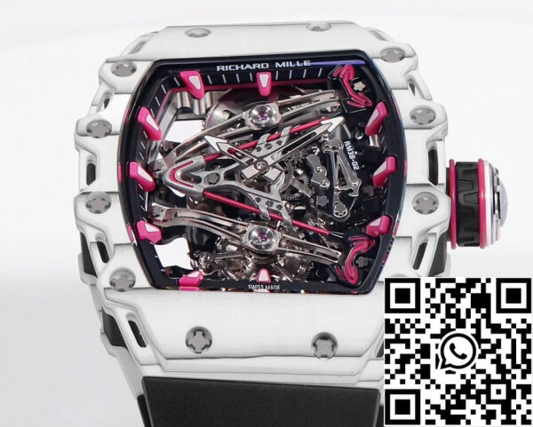 i1715076292 3783 3 Richard Mille Bubba Watson Tourbillon RM38-02 1:1 Best Edition Корпус из белого карбона Черный каучуковый ремешок