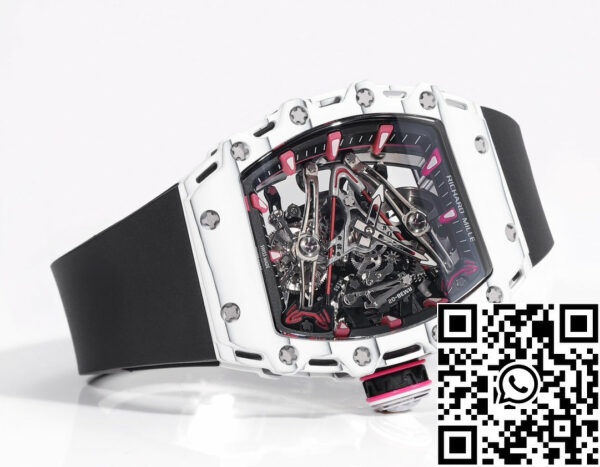 i1715076292 7625 6 Richard Mille Bubba Watson Tourbillon RM38-02 1:1 Najboljša izdaja Belo karbonsko ohišje Črn gumijast trak