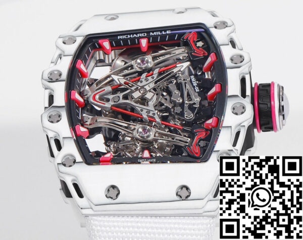 i1715076368 1040 4 Richard Mille Bubba Watson Tourbillon RM38-02 1:1 Mejor Edición Blanco Carbono Caja velcro Correa